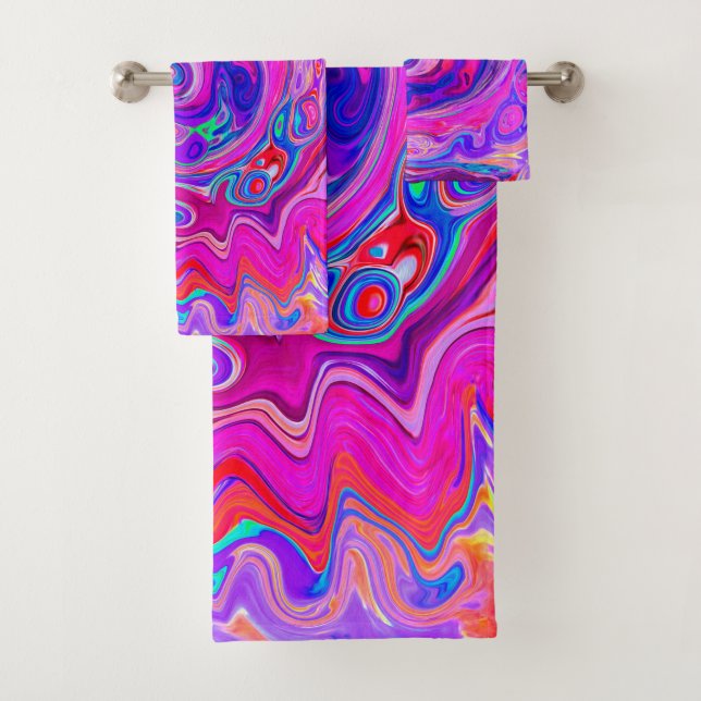 Conjunto De Toalhas Rodovalho-roxo e Abstrato cor-de-laranja (Insitu)