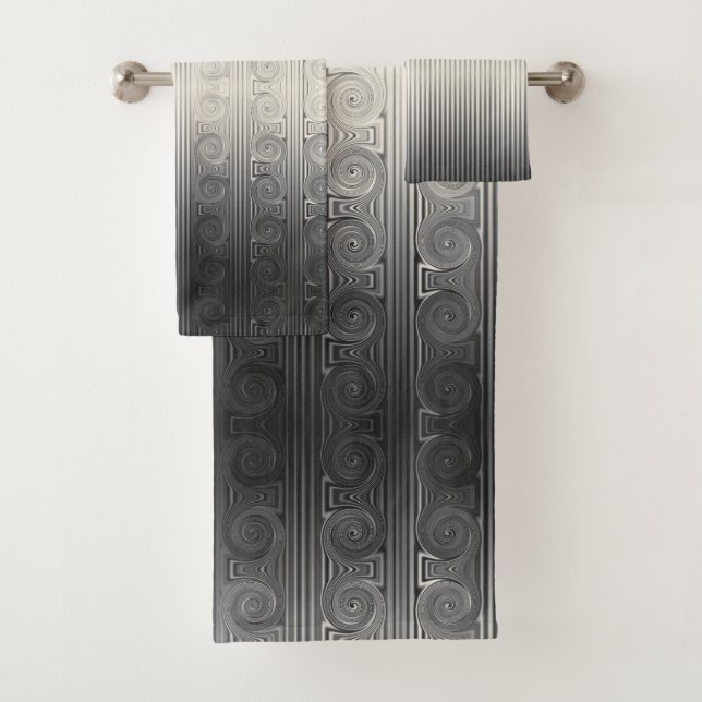Conjunto De Toalhas Rolagem de Coluna Iônica Grega e Cinza de Ombre de (Insitu)