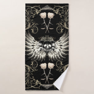 Conjunto De Toalhas Romance Gótica Vitoriana Caveira Asas & Rosas Bran