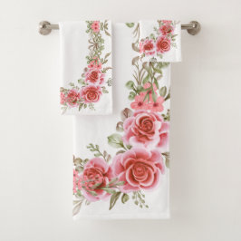Conjunto De Toalhas Romantic Rose Garden Bathroom Towel Set