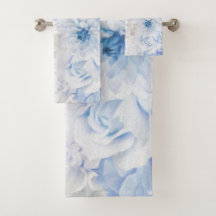 Romântico Elegante Azul Floral Pintado