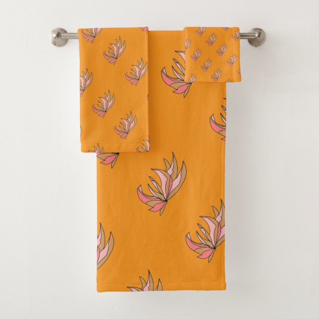 Conjunto De Toalhas Root Plant On Orange (Insitu)