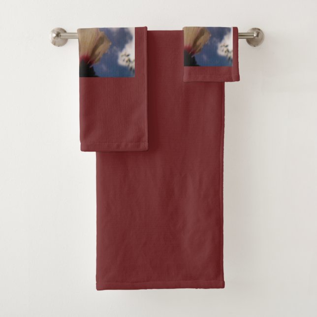 Conjunto De Toalhas Rosa Branca de Borgonha (Insitu)