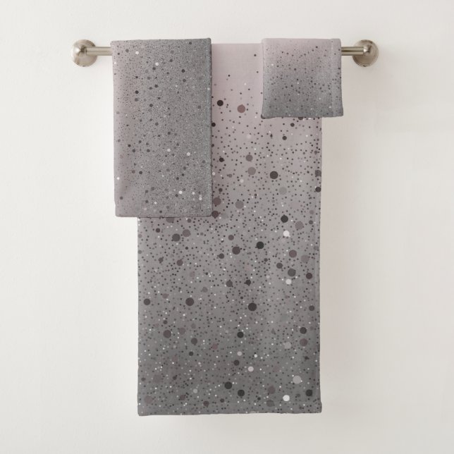 Conjunto De Toalhas Rosa Corado Brilhante Brilho Lantejoulas (Insitu)