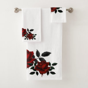 Conjunto De Toalhas Rosa de sangue