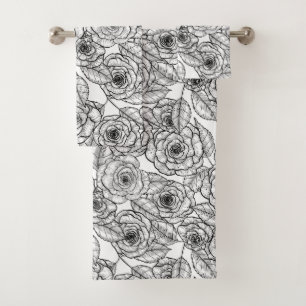 Conjunto De Toalhas Rosa desenhado à mão