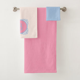 Conjunto De Toalhas Rosa e azul personalizados