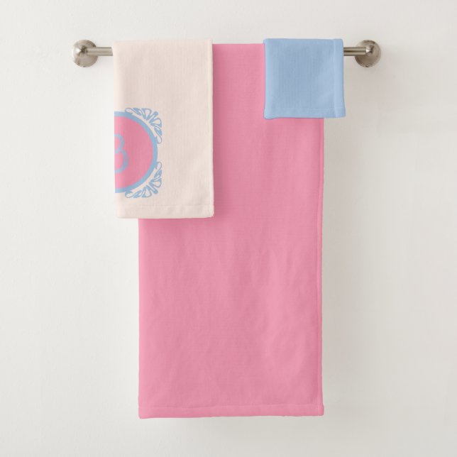 Conjunto De Toalhas Rosa e azul personalizados (Insitu)