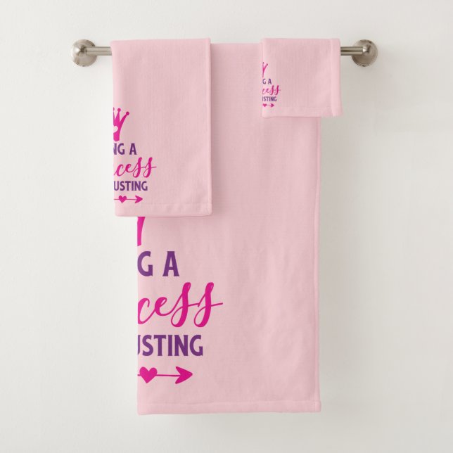 Conjunto De Toalhas Rosa e Roxo Ser uma Princesa é Exaustivo (Insitu)