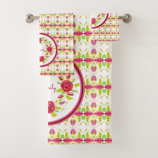 Conjunto De Toalhas Rosa Flor (Insitu)