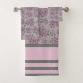 Conjunto De Toalhas Rosa Floral do Luxury Modern Vintage