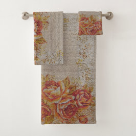 Conjunto De Toalhas Rosa Floral do Luxury Modern Vintage