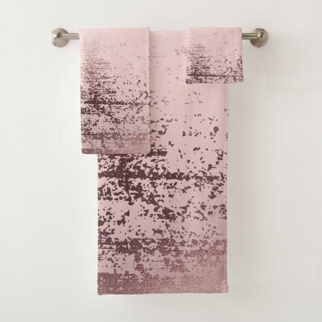 Conjunto De Toalhas Rosa Gold design de luxo (Insitu)