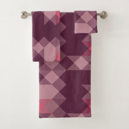 Conjunto De Toalhas rosa, malva, geométrico rosa
