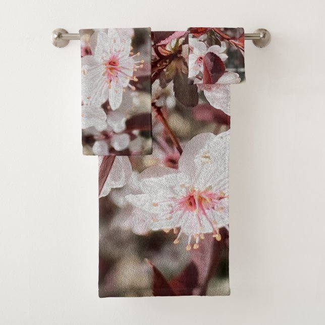 Conjunto De Toalhas Rosa Maroon Flora (Insitu)