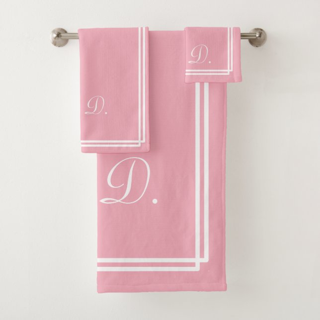 Conjunto De Toalhas Rosa Personalizado Elegante (Insitu)