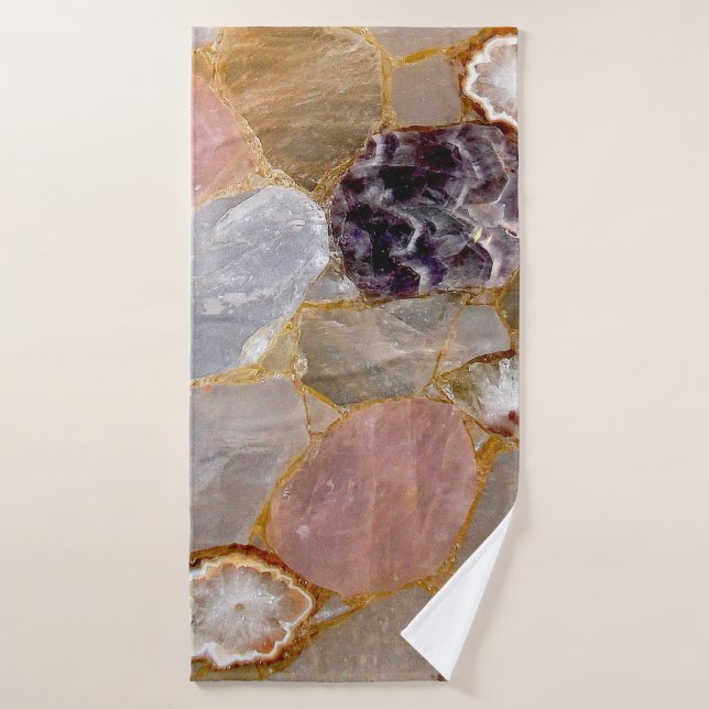 Conjunto De Toalhas Rosa Quartz Ametyst Geode (Toalha de Banho)