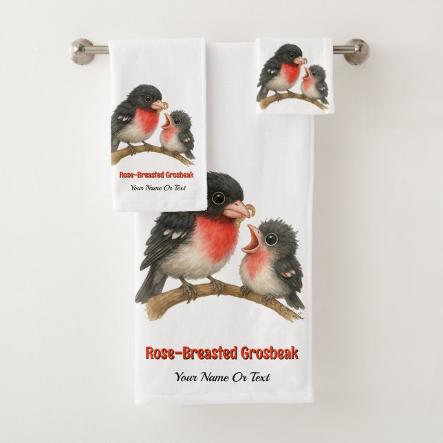 Conjunto De Toalhas Rosa surpreendente quebrado de Grosbeak (Insitu)