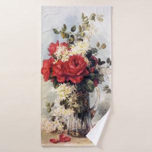 Conjunto De Toalhas Rosa vermelha Clematis Artista Francês Paul De Lon