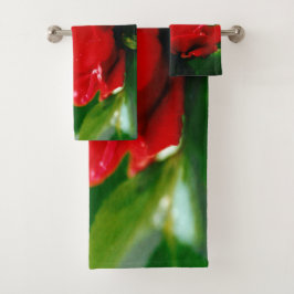 Conjunto De Toalhas Rosa Vermelha de