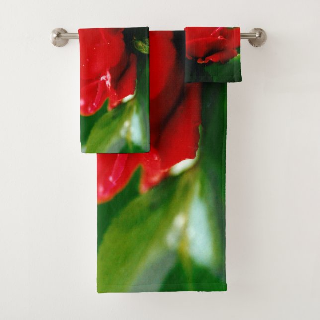 Conjunto De Toalhas Rosa Vermelha de (Insitu)