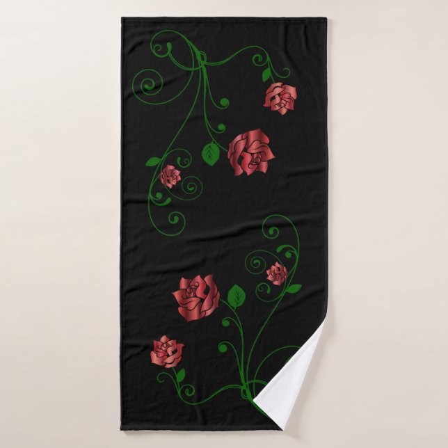 Conjunto De Toalhas Rosa vermelha Home Decor (Toalha de Banho)