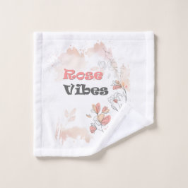 Conjunto De Toalhas Rosa Vibes - Humor Floral Estético