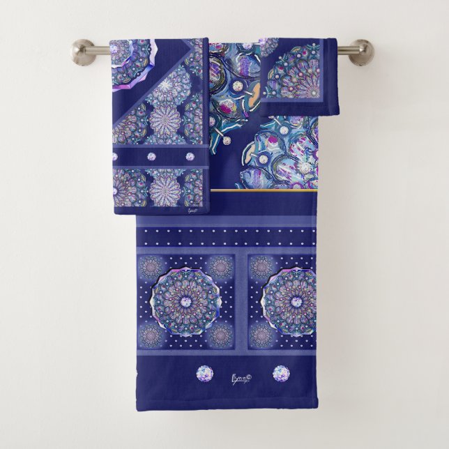 Conjunto De Toalhas Rosace Azul (Insitu)