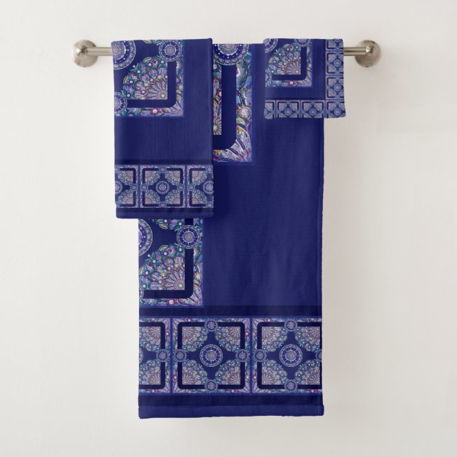 Conjunto De Toalhas Rosace Azul (Insitu)