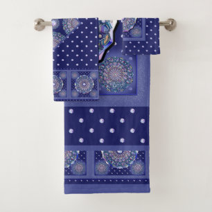 Conjunto De Toalhas Rosace Azul