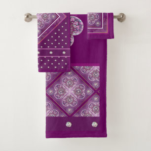 Conjunto De Toalhas Rosace vermelho cardinal