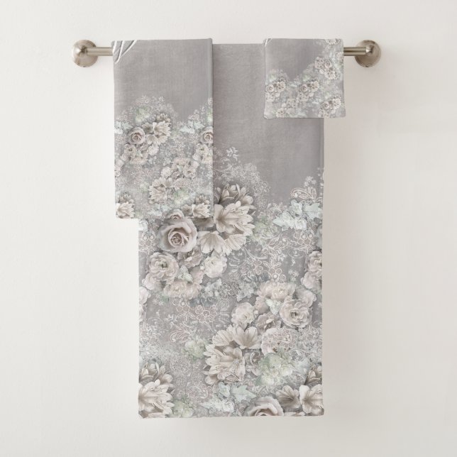 Conjunto De Toalhas Rosas brancos antigos com (ou sem) sua inicial (Insitu)