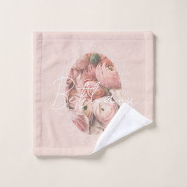 Conjunto De Toalhas Rosas Cor-de-Rosa Floral Elegante Vintage Nome Mon