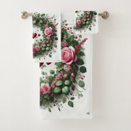 Conjunto De Toalhas Rosas de Amor