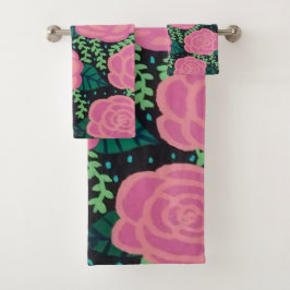 Conjunto De Toalhas Rosas de Lixo Rosa