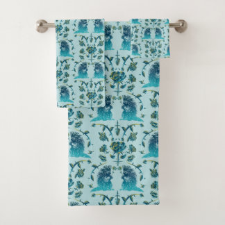 Conjunto De Toalhas Rosas Em Um Trecho Áspero Aqua