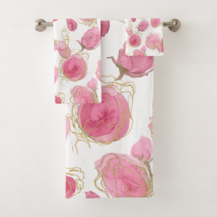 Conjunto De Toalhas Rosas rosadas