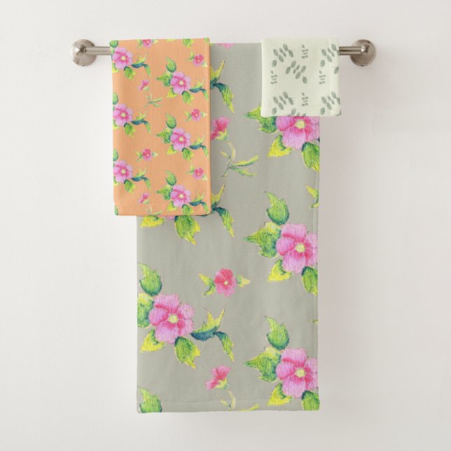 Conjunto De Toalhas Rosas silvestres (Insitu)