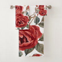 Rosas Vermelhas Aquarela Floral Botânica Pintada