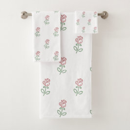 Conjunto De Toalhas Rosas vermelhas, Padrão De Rosas, Flores