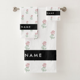 Conjunto De Toalhas Rosas Vermelhas, Padrão de Rosas, Seu Nome