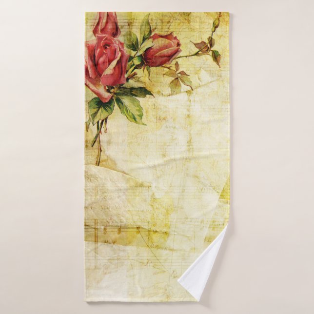 Conjunto De Toalhas Rosas vermelhas Vintage, Elegante