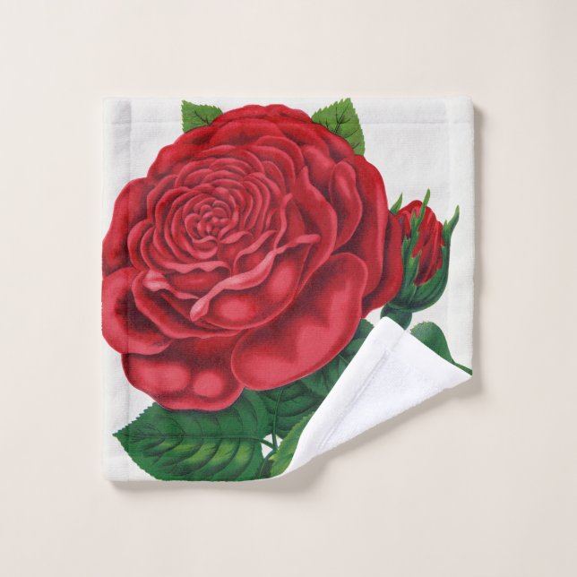 Conjunto De Toalhas Rose Print Rochester Lithographing and Printing Co (Pano de lavar)