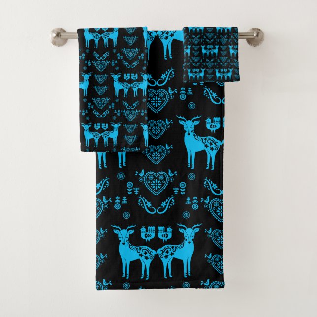 Conjunto De Toalhas Rosemaling Norueguês Folk Art (Insitu)