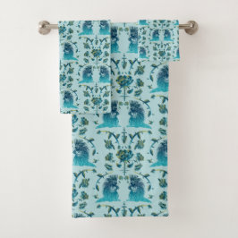 Conjunto De Toalhas Roses In a Rough Patch Aqua