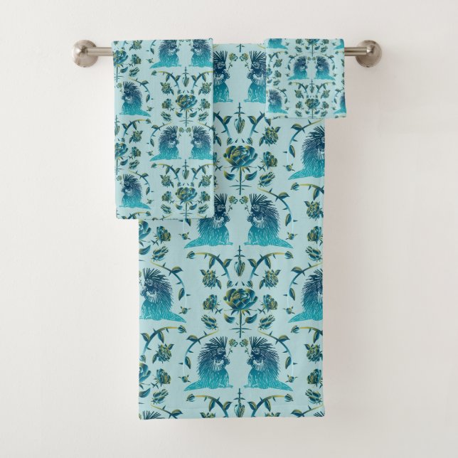 Conjunto De Toalhas Roses In a Rough Patch Aqua (Insitu)