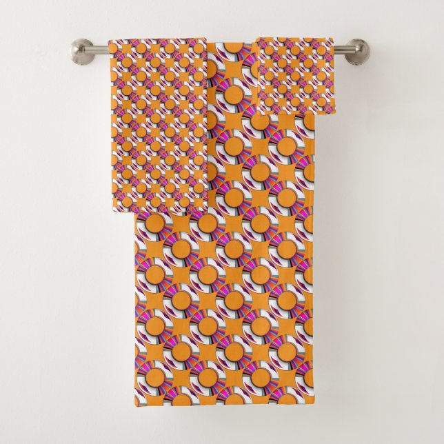 Conjunto De Toalhas Rosquinha Arco-íris Laranja Repetir (Insitu)