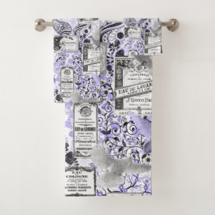 Conjunto De Toalhas Rótulos de Perfume Lilac