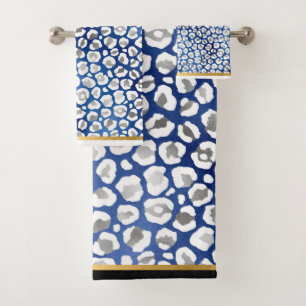 CONJUNTO DE TOALHAS ROUBO BRANCO DOURADO BRANCO AZUL DE APOSTO