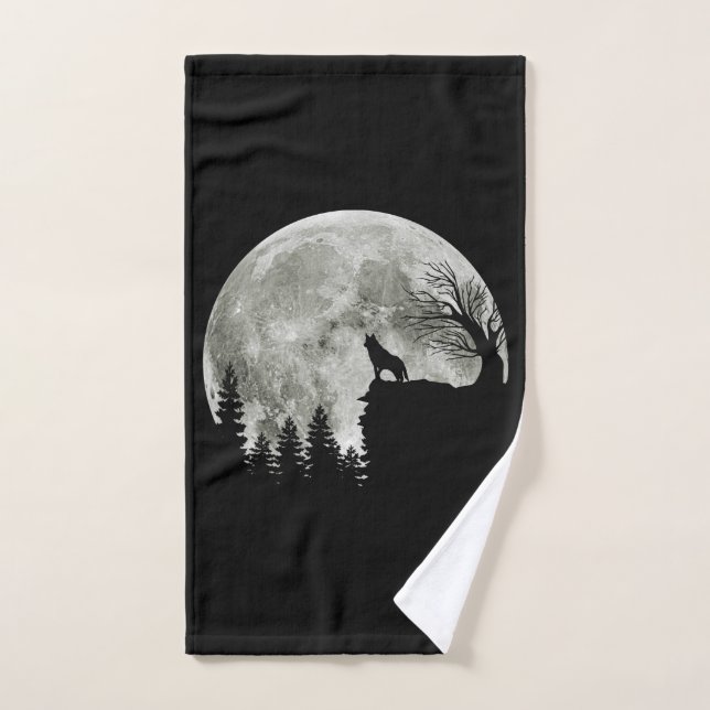 Conjunto De Toalhas Rouco Em Montanha, Lua De Halloween Spooky (Toalha de mão)